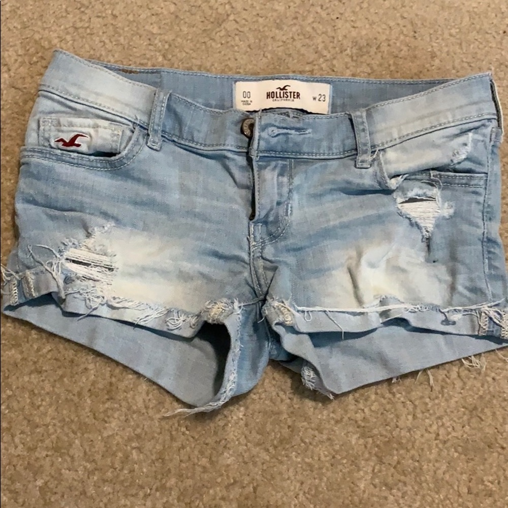 Hollister Light Wash Ripped Shorts